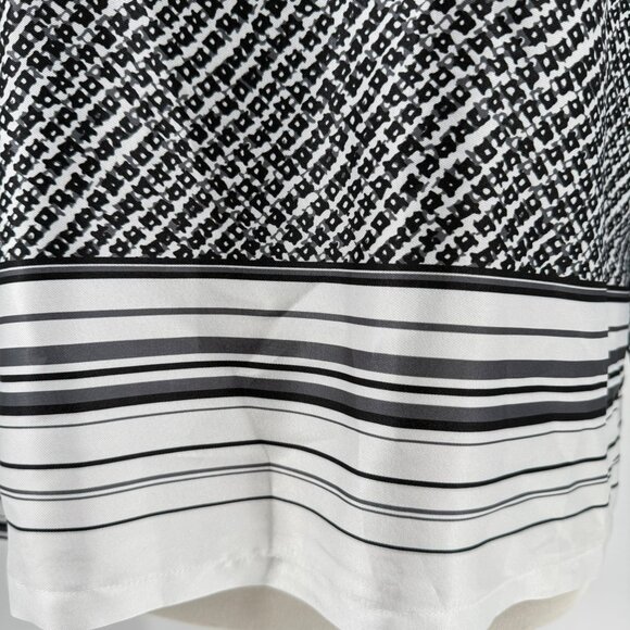 Insight Womens Blouse Tetris Dot Print Long Sleeve Size 6 Black & White - Picture 4 of 11